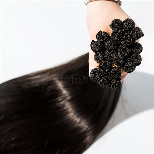 Silk straight hand tied hair weft  LJ32